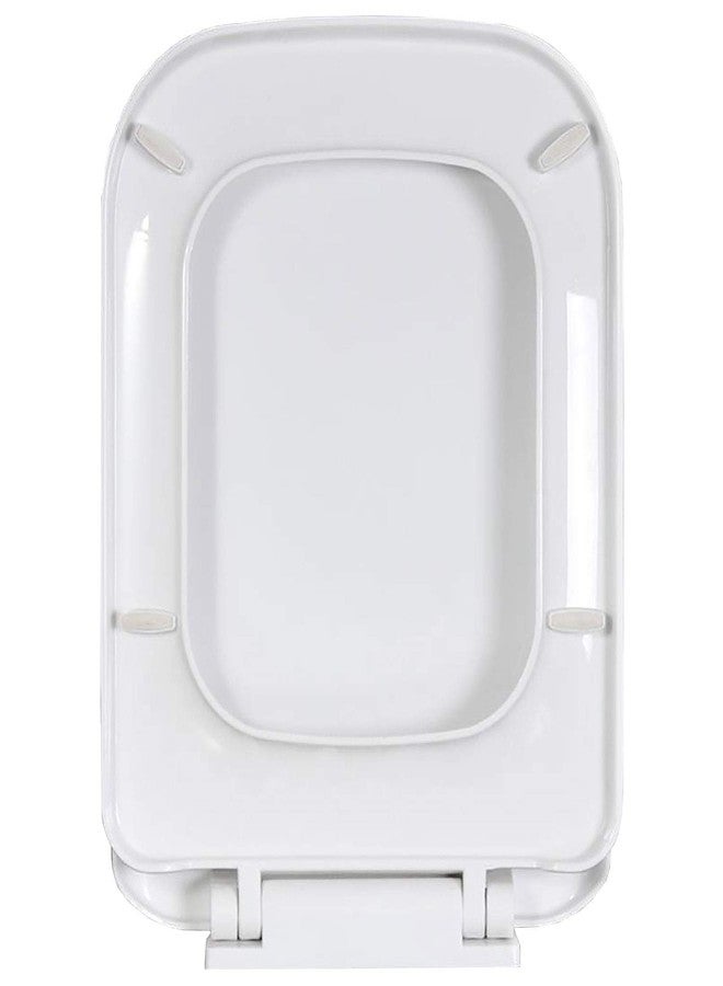 ام ال دي غطاء مقعد المرحاض MLD HKM-02، معلق على الحائط، مصنوع من البولي إيثيلين، بتصميم مستطيل، مزود بإغلاق هيدروليكي ناعم، قابل للتعديل من الجانبين والأمام والخلف، يناسب جميع أنواع المراحيض، لون أبيض - Image 1